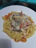 Fideos a la crema Philadelphia