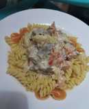 Fideos a la crema Philadelphia