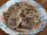 Solomillo de cerdo con champiñones a la pimienta
