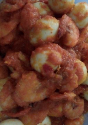 Foto resep Udang telur puyuh balado
