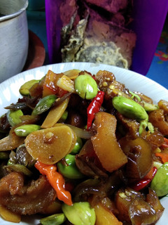 Foto resep Oseng kikil pete
