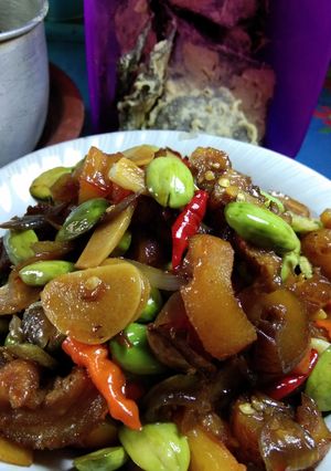 Foto resep Oseng kikil pete