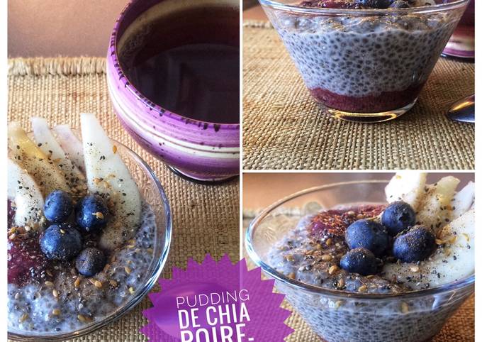 Pudding de Chia / poire-myrtilles