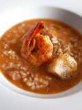 Arroz caldoso de rape, gambas, calamar y rovellons