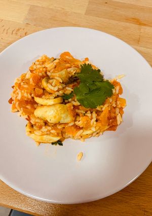 Una foto de Arroz con champiñones