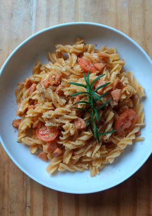 Foto resep Fusilli Carbonara tiga bahan