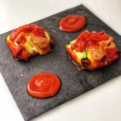 Una foto de Raviolis de calabacín