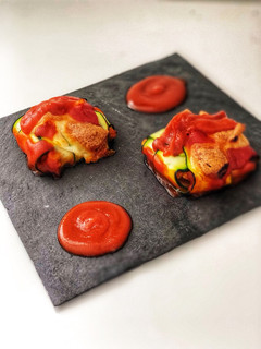 Una foto de Raviolis de calabacín