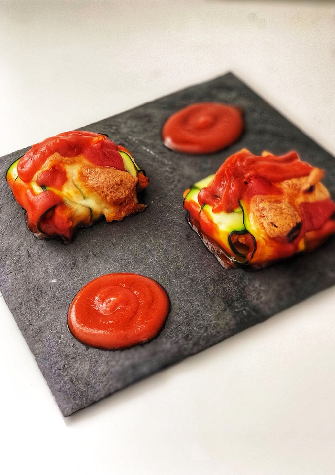 Una foto de Raviolis de calabacín