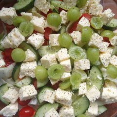 A picture of Fresh Salad with Feta and Grapes.