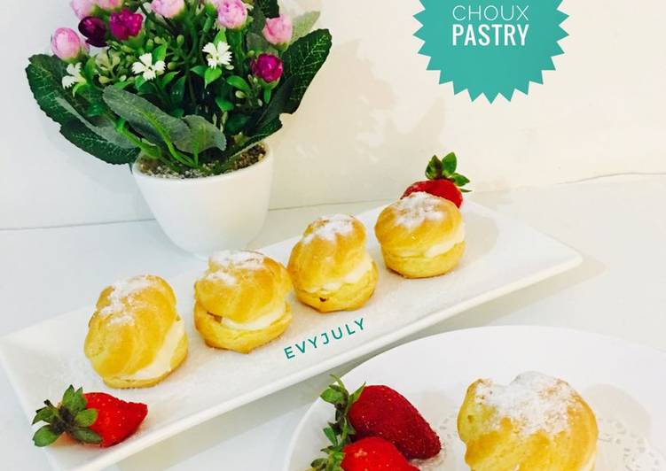 Langkah Mudah untuk Menyiapkan Choux Pastry with Vanilla Cream yang Bikin Ngiler