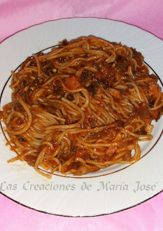Una foto de Espaguetis con berenjenas