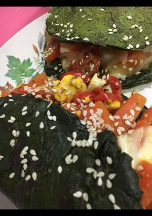 Una foto de Crepes de espinaca y harina integral