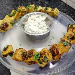 A picture of Tandoori Khaman (Khaman made in Microwave with a twist).
