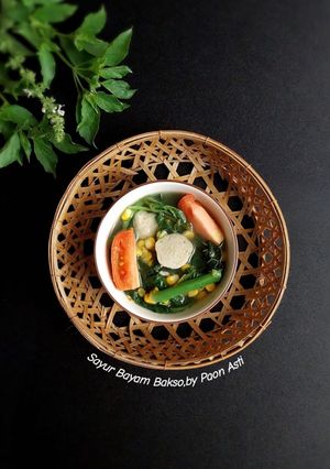 Foto resep Sayur Bayam Bakso