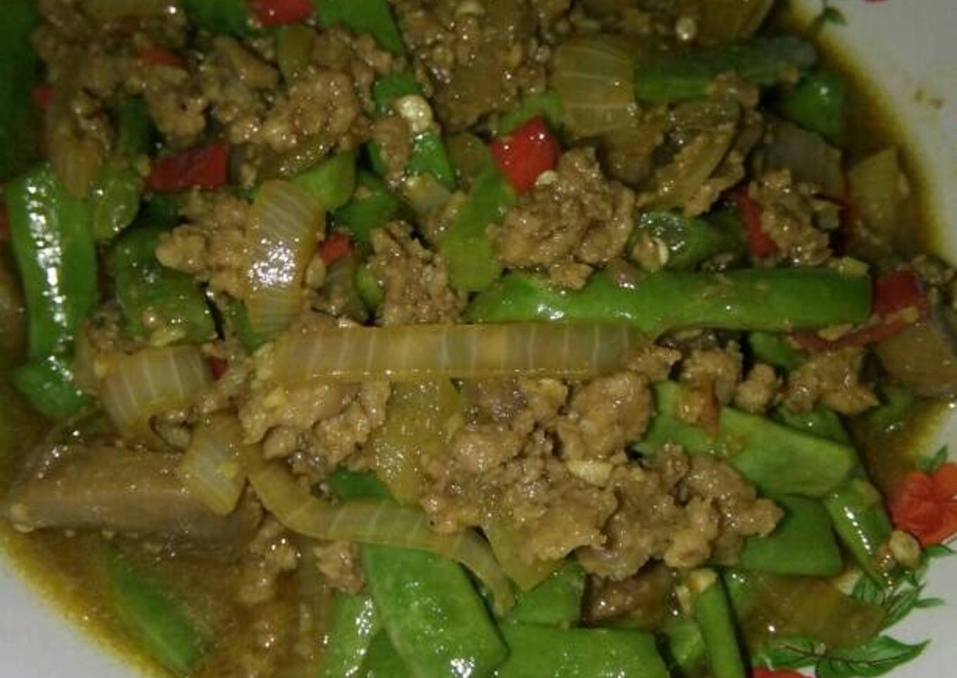 Tumis Buncis Daging Cincang