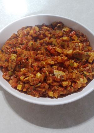 عکسی از دستور خوراک قارچ و سیب زمینی