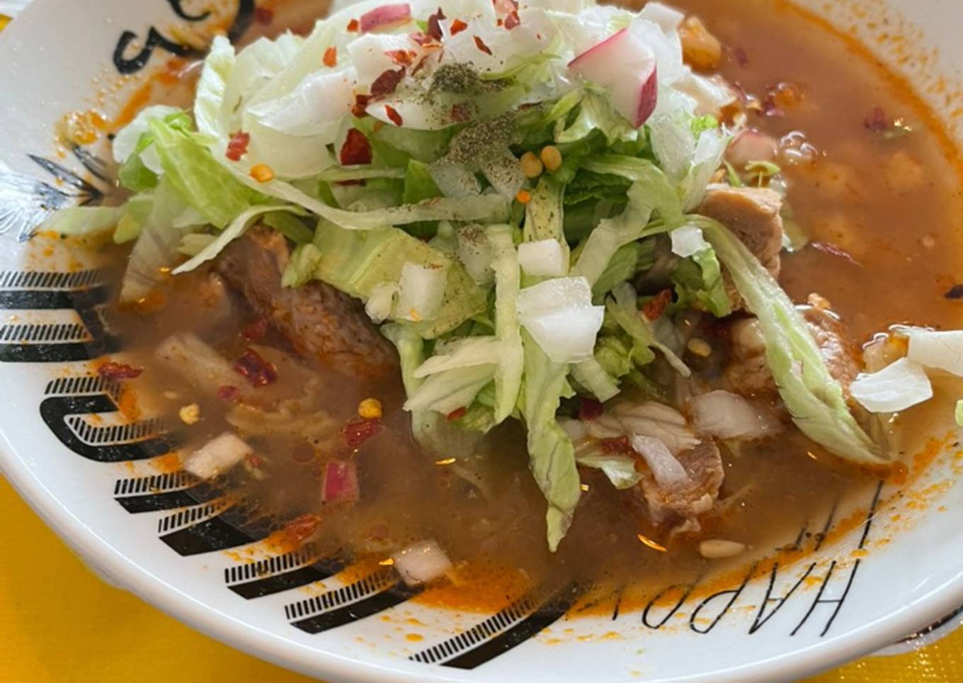 Pozole de chipotle con puerco