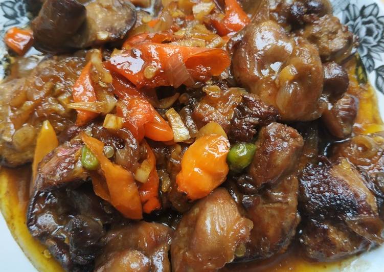 Cara mudah memasak Ati Ampela Saos Tiram, Bikin Ngiler