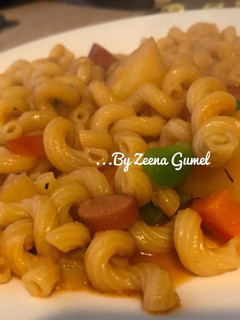 A picture of Macaroni With Potatoes, Sausage And Vegetables.