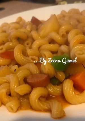 A picture of Macaroni With Potatoes, Sausage And Vegetables.