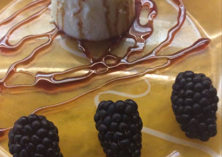 Flan con queso y melón