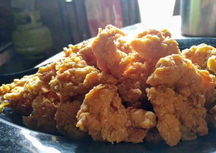 Langkah Mudah untuk Membuat Kulit ayam crispy ala kfc🍗, Lezat Sekali