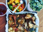 A picture of roast chicken wings