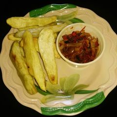 Fried sweet potatoes A picture of Fried sweet potatoes.