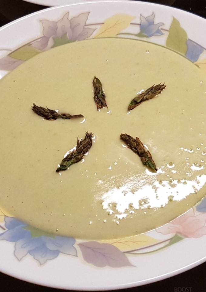 Una foto de Crema de espárragos