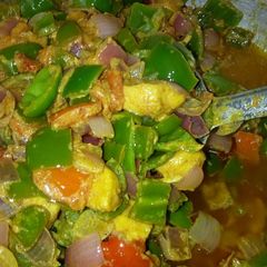 Chicken jalfrezi A picture of Chicken jalfrezi.