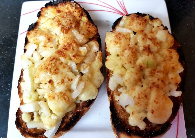 Recipe of Quick My Cheese &amp; Onion on Tiger Bread Toast with Worcester Sauce