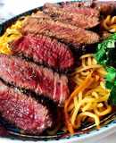 Mì Xào Bò Nấm- Sốt Trứng Muối Cay (Salted Egg Spicy Noodle With Steak and Mushroom)