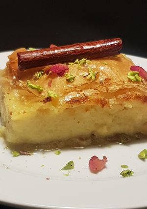 Una foto de Baklawa de Crema / Baklawa Al Qashta 🇵🇸 Galaktoboureko 🇬🇷
