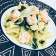 Spenótos tagliatelle király rákkal
