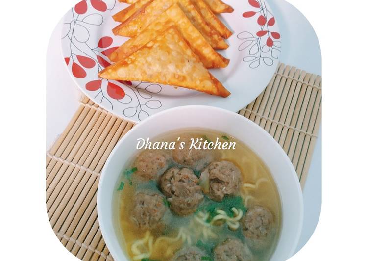 Resep Bakso &amp; pangsit goreng, Enak Banget