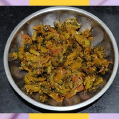 A picture of Bitterguord Curry | Paavakkai Curry.