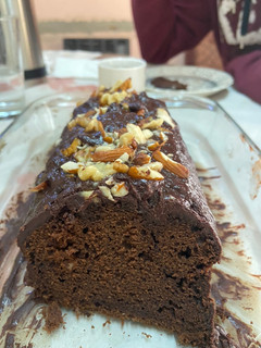 Una foto de Budín de cacao amargo y café