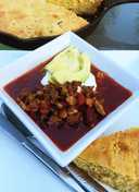 Three Bean Chili with Cornbread