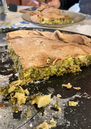 Una foto de Tarta integral de puerro
