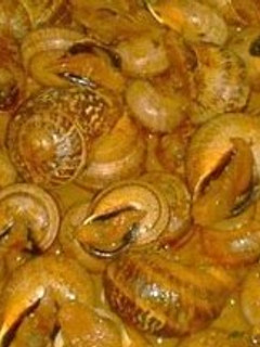 Una foto de Caracoles en salsa de almendras