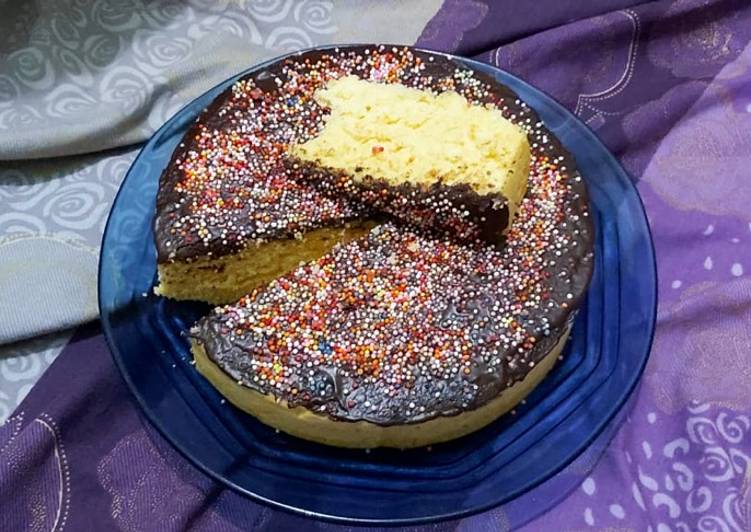 Carrot cheese cake with chocolate &amp; rainbow springkle