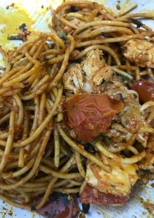 Gambar Spaghetti daun ketumbar