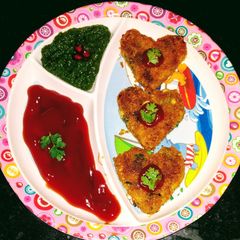 A picture of Paneer cutlet.