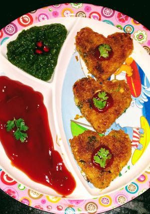 A picture of Paneer cutlet.