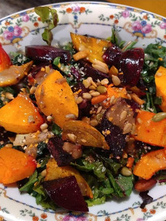 A picture of Butternut beet kale salad.