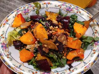 Butternut beet kale salad