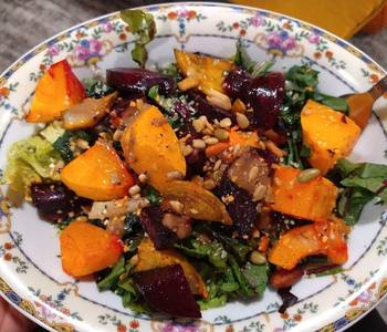 The New Way Serving Recipe Butternut beet kale salad Delicious Steady