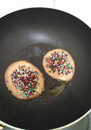 Foto resep Pancake susu coklat sederhana