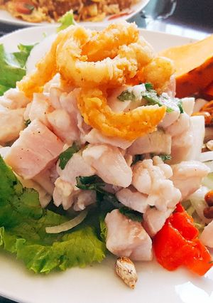 Una foto de Ceviche de pescado- perca